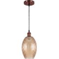 Brilagi - LED-Hängeleuchte an Kabel RETRO GLASS 1xE27/60W/230V Ø 17 cm Kupfer/Rauchbeige