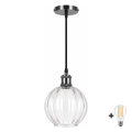 BRILAGI - LED-Hängeleuchte an Kabel RETRO GLASS 1xE27/60W/230V Ø 18 cm schwarz/transparent