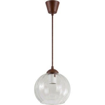 Brilagi - LED-Hängeleuchte an Kabel RETRO GLASS 1xE27/60W/230V Ø 25 cm braun/klar