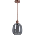 Brilagi - LED-Hängeleuchte an Kabel RETRO GLASS 1xE27/60W/230V Ø 26 cm kupfer/rauchgrau