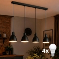 Brilagi - LED-Hängeleuchte an Kabel RIDDY 4xE27/60W/230V schwarz