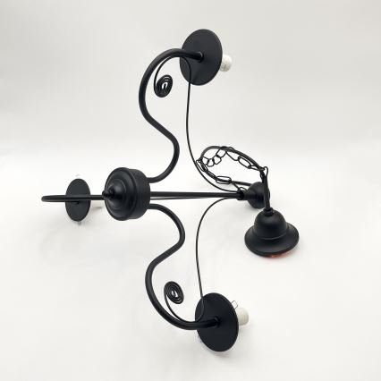 Brilagi - LED Hängeleuchte an Kette COTTAGE 3xE14/40W/230V schwarz/braun