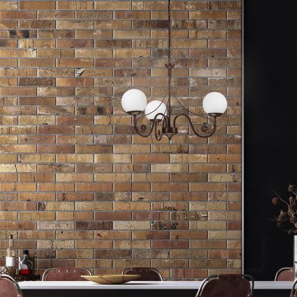 Brilagi - LED Hängeleuchte an Kette COTTAGE 3xG9/40W/230V braun/weiß