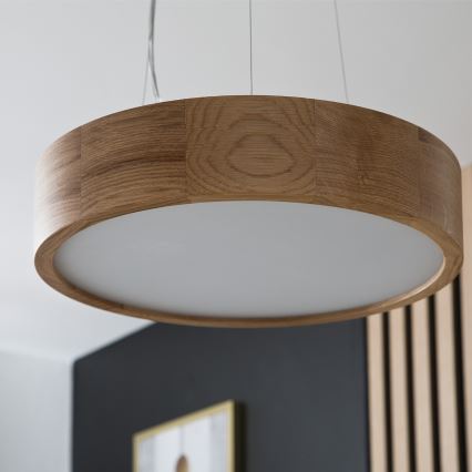 Brilagi - LED-Hängeleuchte an Schnur CARVALHO 2xE27/60W/230V Eiche d 37 cm