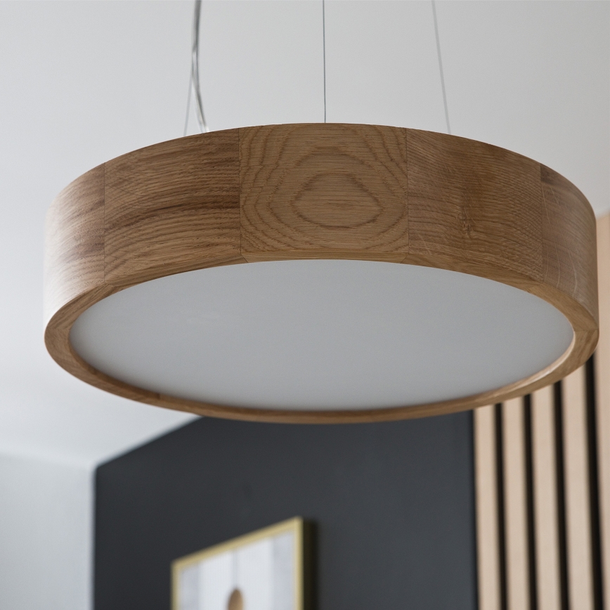 Brilagi - LED-Hängeleuchte an Schnur CARVALHO 2xE27/60W/230V Eiche d 37 cm