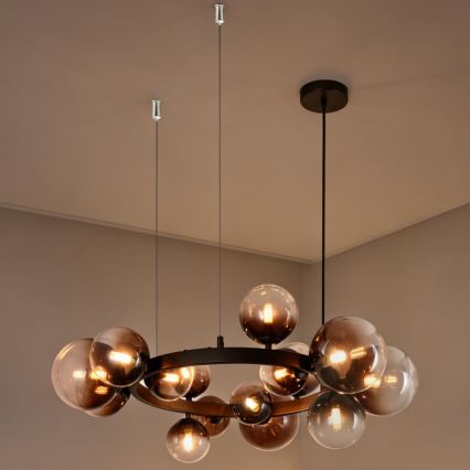 Brilagi - LED-Hängeleuchte an Seil MILLA 15xG9/3W/230V braun/rauchbraun