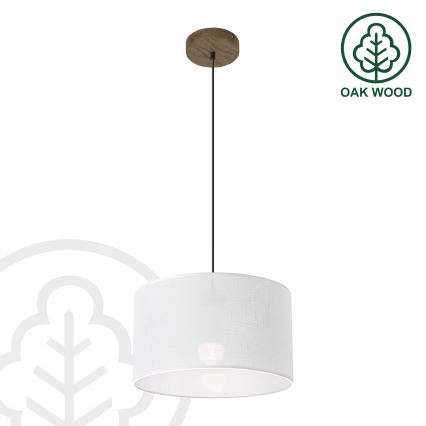 Brilagi - LED Hängeleuchte an Kabel ANTHONY 1xE27/60W/230V Eiche Nussbaum/Weiß