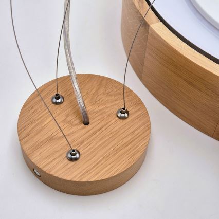 Brilagi - LED Hängeleuchte an Seil CARVALHO 3xE27/60W/230V Eiche Ø 47,5 cm