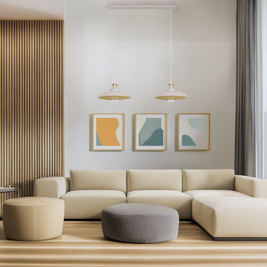 Brilagi - LED Hängeleuchte FLAMENGO 2xE27/60W/230V beige