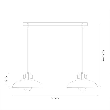 Brilagi - LED Hängeleuchte FLAMENGO 2xE27/60W/230V blau