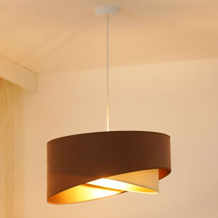 Brilagi - LED-Hängeleuchte LYRA 1xE27/15W/230V braun/cremefarben/golden
