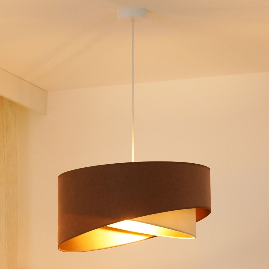 Brilagi - LED-Hängeleuchte LYRA 1xE27/15W/230V braun/cremefarben/golden
