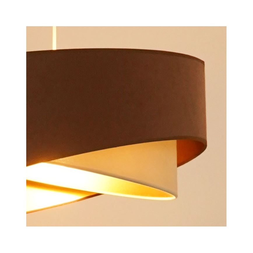 Brilagi - LED-Hängeleuchte LYRA 1xE27/15W/230V braun/cremefarben/golden