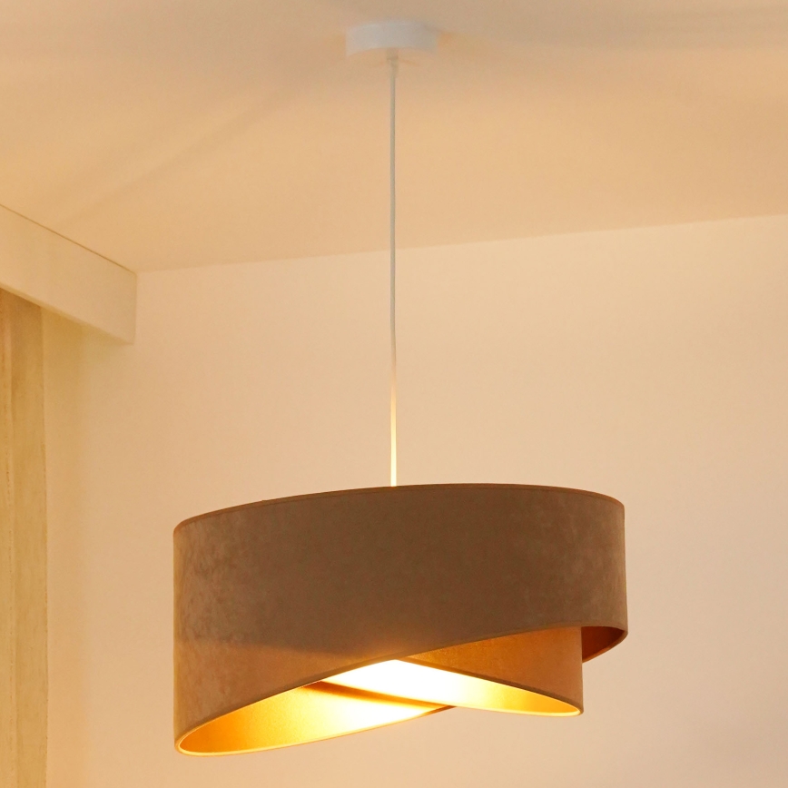 Brilagi - LED-Hängeleuchte LYRA 1xE27/15W/230V braun/golden