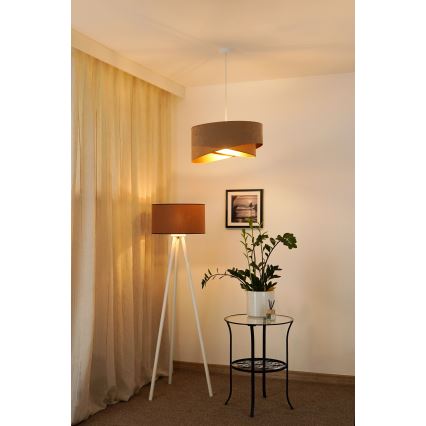 Brilagi - LED-Hängeleuchte LYRA 1xE27/15W/230V braun/golden