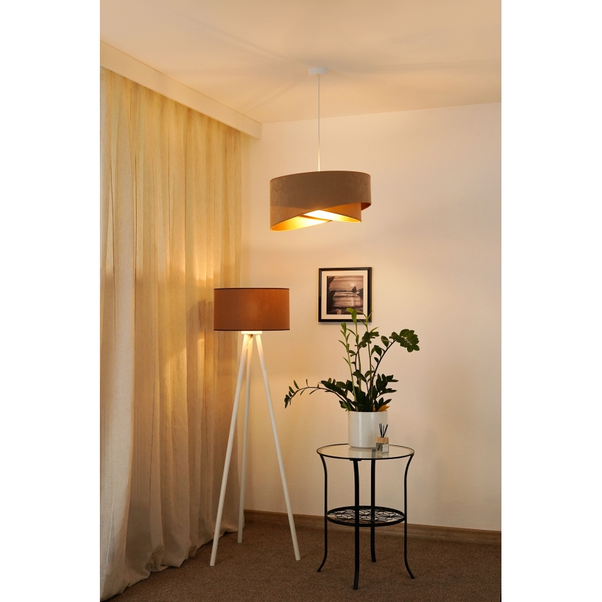 Brilagi - LED-Hängeleuchte LYRA 1xE27/15W/230V braun/golden