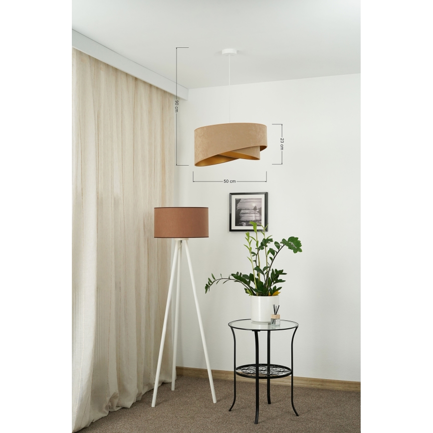 Brilagi - LED-Hängeleuchte LYRA 1xE27/15W/230V braun/golden