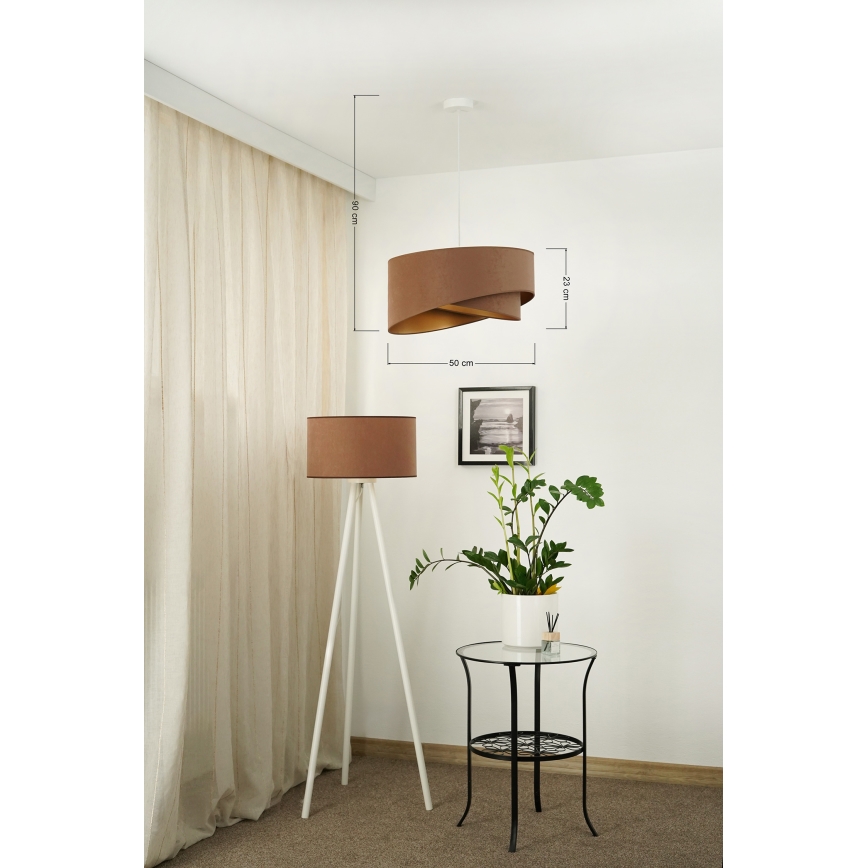 Brilagi - LED-Hängeleuchte LYRA 1xE27/15W/230V braun/golden