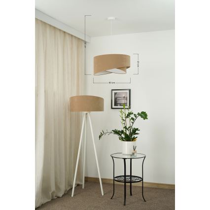 Brilagi - LED-Hängeleuchte LYRA 1xE27/15W/230V braun/weiß
