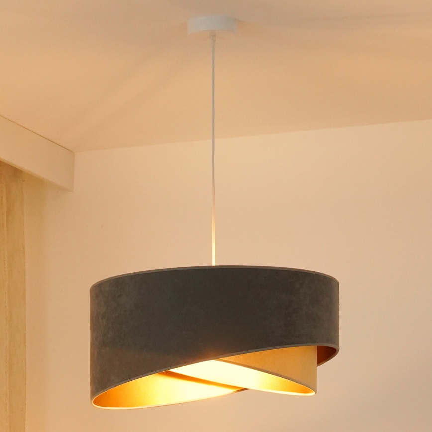 Brilagi - LED-Hängeleuchte LYRA 1xE27/15W/230V grau/beige/golden