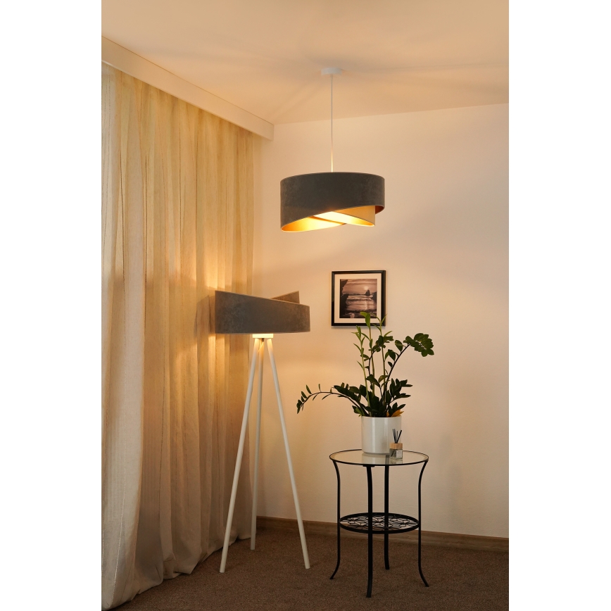 Brilagi - LED-Hängeleuchte LYRA 1xE27/15W/230V grau/beige/golden