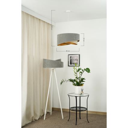 Brilagi - LED-Hängeleuchte LYRA 1xE27/15W/230V grau/beige/golden