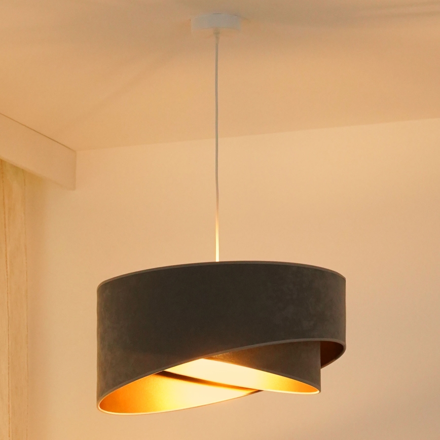 Brilagi - LED-Hängeleuchte LYRA 1xE27/15W/230V grau/golden