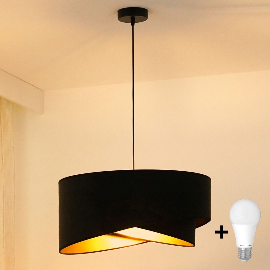 Brilagi - LED-Hängeleuchte LYRA 1xE27/15W/230V schwarz/golden