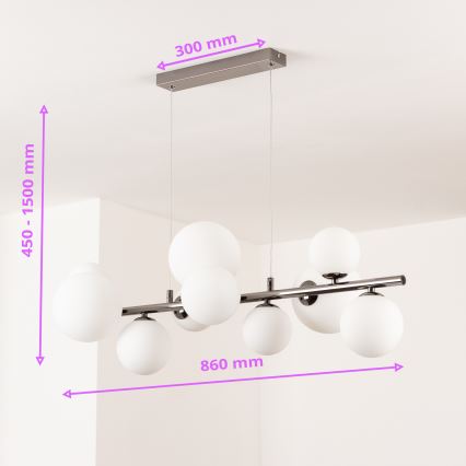 Brilagi - LED-Hängeleuchte MILLA 10xG9/3W/230V glänzendes Chrom/weiß