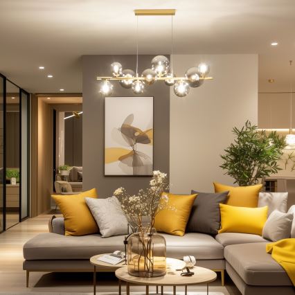 Brilagi - LED-Hängeleuchte MILLA 10xG9/3W/230V golden/rauchig