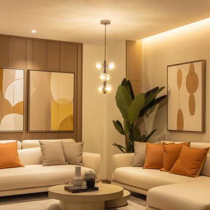 Brilagi - LED-Hängeleuchte MILLA an Kabel 6xG9/3W/230V schwarz-chrom/gold