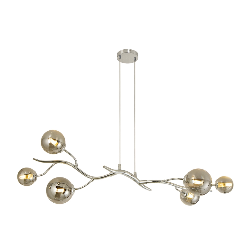 Brilagi - LED-Hängeleuchte MISTEL 6xG9/3W/230V glänzendes Chrom/rauchig