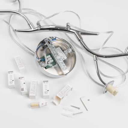 Brilagi - LED-Hängeleuchte MISTEL 6xG9/3W/230V glänzendes Chrom/rauchig