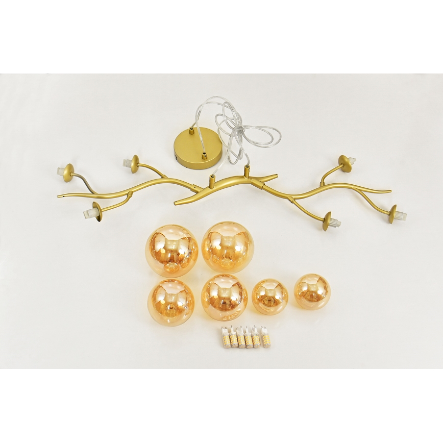 Brilagi - LED-Hängeleuchte MISTEL 6xG9/3W/230V golden