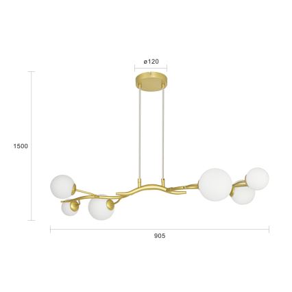 Brilagi - LED-Hängeleuchte MISTEL 6xG9/3W/230V golden/weiß