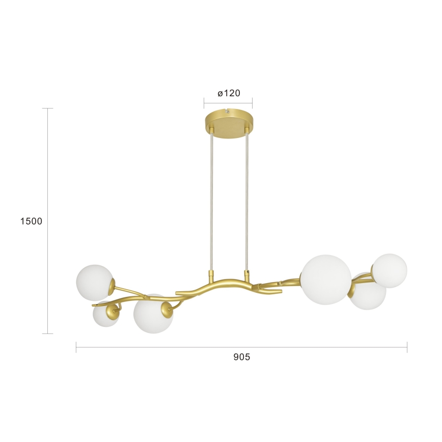 Brilagi - LED-Hängeleuchte MISTEL 6xG9/3W/230V golden/weiß