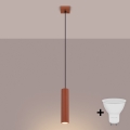BRILAGI - LED-Hängeleuchte mit Kabel CRESTO 1xGU10/10W/230V orange