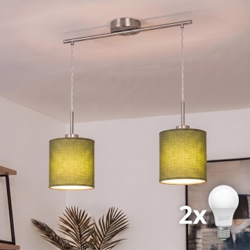 Brilagi - LED-Hängeleuchte mit Kabel NUBILA 2xE27/60W/230V grün