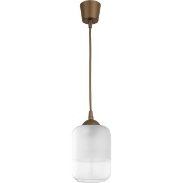 Brilagi - LED-Hängeleuchte mit Kabel RETRO GLASS 1x E27/60W/230V Ø 14 cm braun/weiß