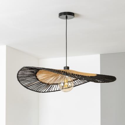 Brilagi - LED-Hängeleuchte mit Kabelaufhängung CERIA BOHO 1xE27/40W/230V Ø 80 cm schwarz/braun