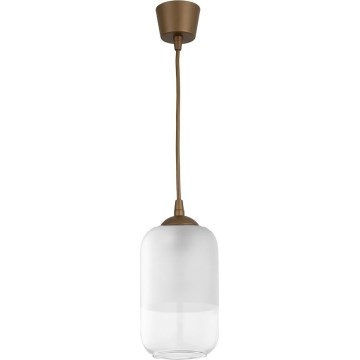 Brilagi - LED-Hängeleuchte mit Kabelaufhängung RETRO GLASS 1xE27/60W/230V Ø 14 cm braun/weiß