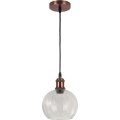 Brilagi - LED-Hängeleuchte mit Kabelaufhängung RETRO GLASS 1xE27/60W/230V Ø 25 cm kupferfarben/transparent