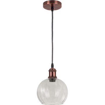 Brilagi - LED-Hängeleuchte mit Kabelaufhängung RETRO GLASS 1xE27/60W/230V Ø 25 cm kupferfarben/transparent