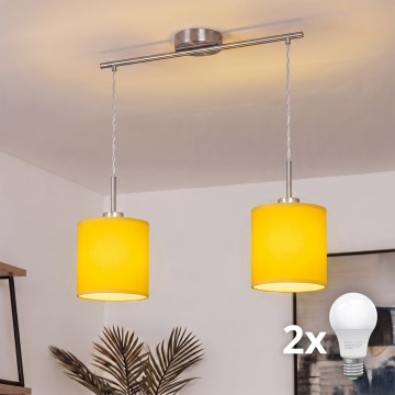 Brilagi - LED-Hängeleuchte NUBILA an Kabel, 2x E27/60W/230V, gelb