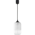 Brilagi - LED-Hängeleuchte RETRO GLASS mit Kabelaufhängung 1xE27/60W/230V Ø 14 cm schwarz/weiß