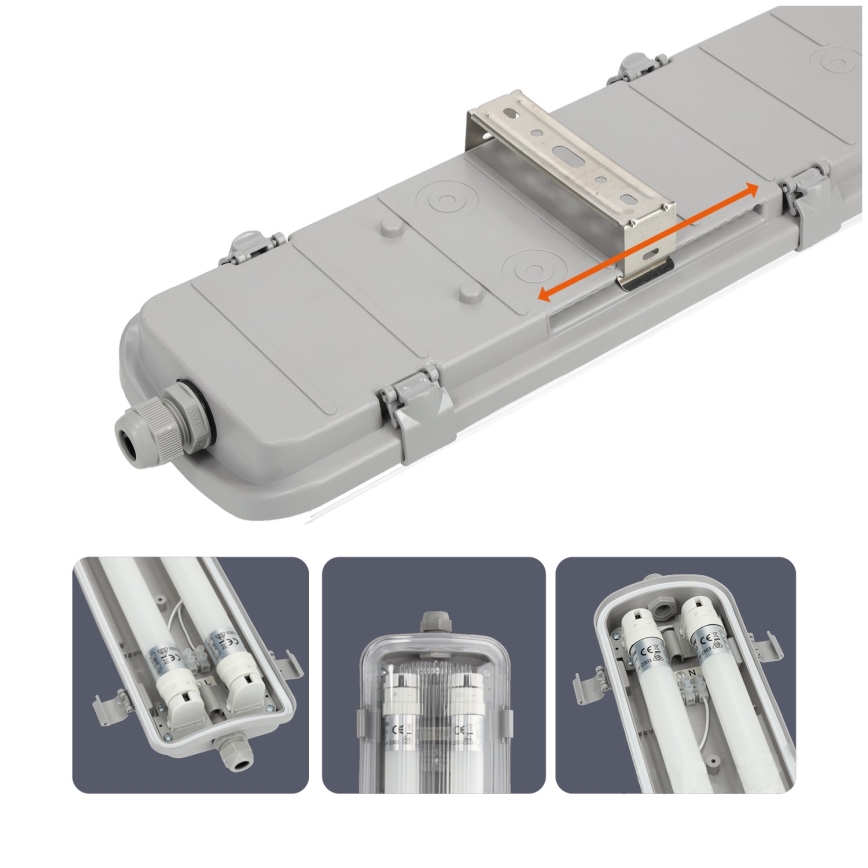 Brilagi - LED-Hochleistungs-Leuchtstofflampe OPTIMA T8 2xG13/18W/230V 4000K IP65 128 cm - Palette 110 Stk.