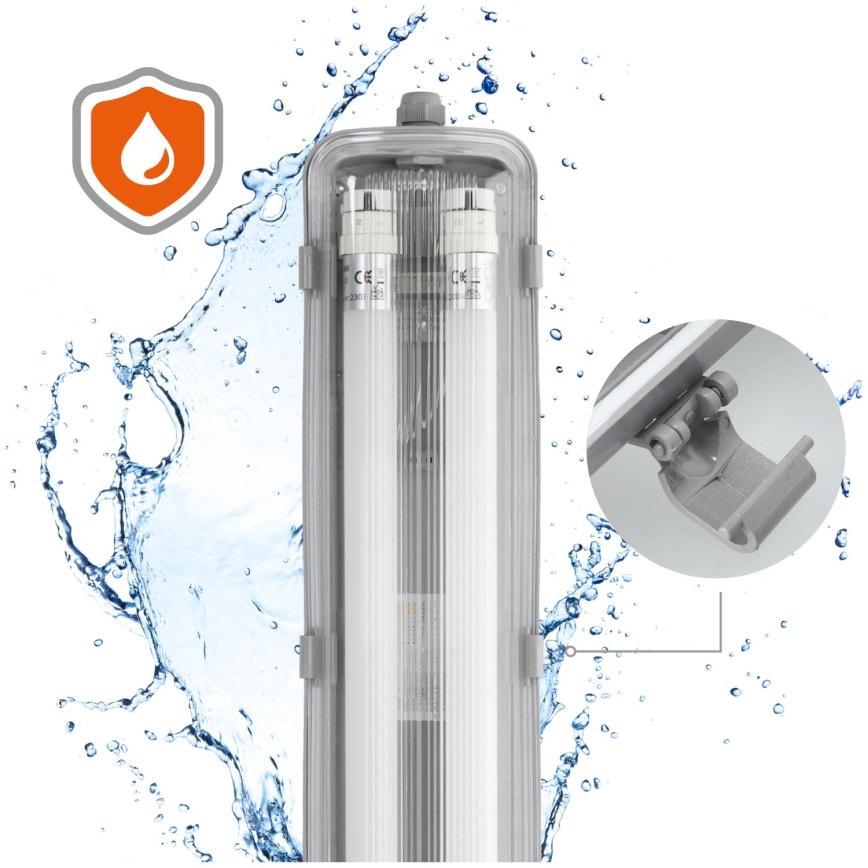 Brilagi - LED-Hochleistungs-Leuchtstofflampe OPTIMA T8 2xG13/18W/230V 4000K IP65 128 cm - Palette 110 Stk.