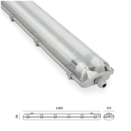 Brilagi - LED-Hochleistungs-Leuchtstofflampe OPTIMA T8 2xG13/18W/230V 4000K IP65 128 cm - Palette 110 Stk.