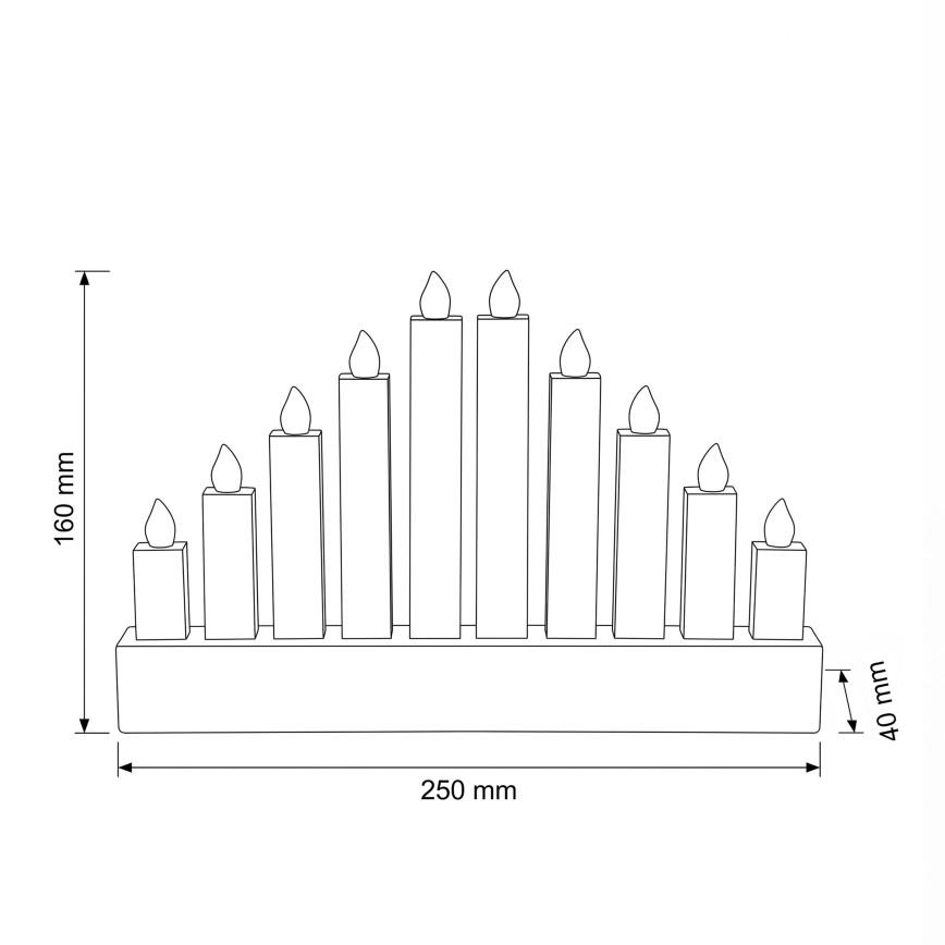 BRILAGI - LED hölzerner Weihnachtskerzenhalter 10xLED/2xAA