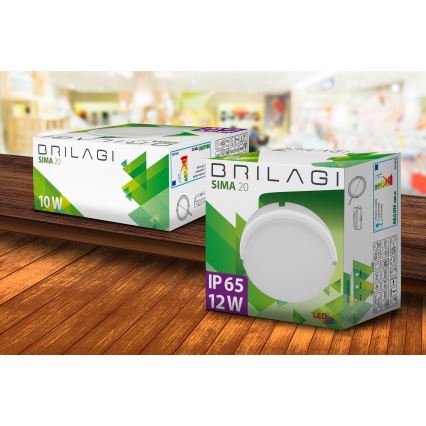 Brilagi - LED Industrie-Deckenleuchte SIMA LED/12W/230V IP65 schwarz